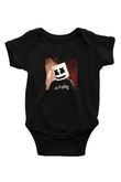 Marshmello Baskılı Unisex Siyah Bebek Body - Zıbın