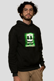 Marshmello Baskılı Unisex Siyah Hoodie