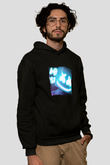 Marshmello Baskılı Unisex Siyah Hoodie