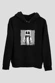 Marshmello Baskılı Unisex Siyah Hoodie
