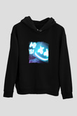 Marshmello Baskılı Unisex Siyah Hoodie