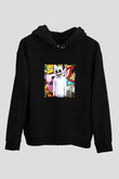 Marshmello Baskılı Unisex Siyah Hoodie
