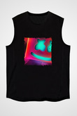 Marshmello Baskılı Unisex Siyah Kolsuz Tişört