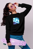 Marshmello Baskılı Unisex Siyah Sweatshirt