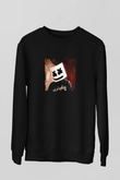 Marshmello Baskılı Unisex Siyah Sweatshirt