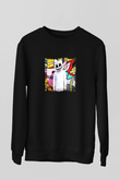 Marshmello Baskılı Unisex Siyah Sweatshirt