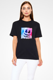 Marshmello Baskılı Unisex Siyah Tişört