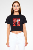 Marshmello Siyah Crop Top Tişört