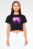 Marshmello Siyah  Crop Top Tişört