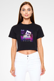 Marshmello Siyah Crop Top Tişört