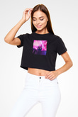 Marshmello Siyah  Crop Top Tişört