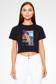 Marshmello Siyah  Crop Top Tişört