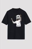 Marshmello Siyah Unisex Oversize Tişört T-Shirt