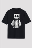 Marshmello Siyah Unisex Oversize Tişört T-Shirt