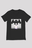 Marshmello Siyah Unisex V Yaka Tişört T-Shirt