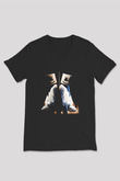 Marshmello Siyah Unisex V Yaka Tişört T-Shirt