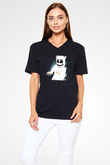 Marshmello Siyah Unisex V Yaka Tişört