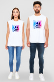 MarshmelloBaskılı Beyaz Kolsuz Tişört