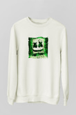 MarshmelloBaskılı Beyaz Sweatshirt