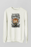 Marv Evde Tek Başına Baskılı Unisex Beyaz Sweatshirt