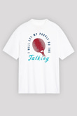 Masa Tenisi Baskılı Unisex Beyaz Oversize Tişört - Tshirt