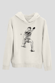 Masa tenisi Beyaz Unisex Kapüşonlu Sweatshirt