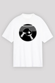Masa tenisi Beyaz Unisex Oversize Tişört T-Shirt