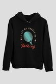 Masa Tenisi - Ping Pong Baskılı Unisex Siyah Hoodie