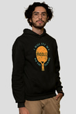 Masa Tenisi - Ping Pong Baskılı Unisex Siyah Hoodie