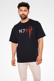 Mass Effect Siyah Unisex Oversize Tişört T-Shirt