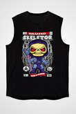 Master Of Universe Baskılı Unisex Siyah Kolsuz Tişört