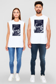 Mastodon Beyaz Unisex Kolsuz Tişört