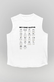 Matematiğin Ötesinde Baskılı Unisex Kolsuz Beyaz Tişört - Tshirt