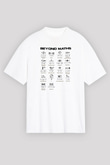 Matematiğin Ötesinde Baskılı Unisex Oversize Beyaz Tişört - Tshirt