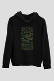 Matematik Fizik Formülleri  Baskılı Unisex Siyah Hoodie