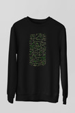 Matematik Fizik Formülleri  Baskılı Unisex Siyah Sweatshirt