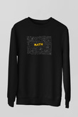 Matematik Kara Tahta Formüller Baskılı Unisex Siyah Sweatshirt