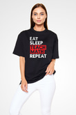 Matematik Öğretmeni Baskılı Unisex Oversize Tişört - Tshirt