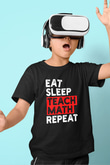 Matematik Öğretmeni Baskılı Unisex Siyah Çocuk Tişörtü - Tshirt
