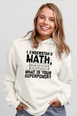 Matematikçi Beyaz Unisex Kapüşonlu Sweatshirt