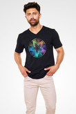 Matematikçi Siyah Unisex V Yaka Tişört T-Shirt