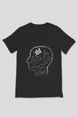 Matematikçi Siyah Unisex V Yaka Tişört T-Shirt