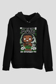 MAUI Baskılı Unisex Siyah Hoodie