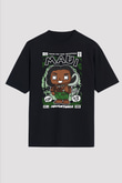 MAUI Baskılı Unisex Siyah Oversize Tişört