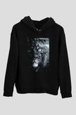 Mavi Gözlü AslanSiyah  Unisex Hoodie