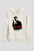Max Payne Baskılı Beyaz Unisex Kapüşonlu Sweatshirt
