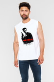 Max Payne Baskılı Beyaz Unisex Kolsuz Tişört - Tshirt