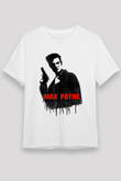 Max Payne Baskılı Unisex Beyaz Tişört - Tshirt