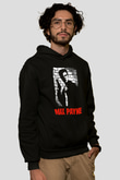 Max Payne Baskılı Unisex Siyah Kapüşonlu Sweatshirt