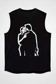 Max Payne Baskılı Unisex Siyah Kolsuz Tişört - Tshirt